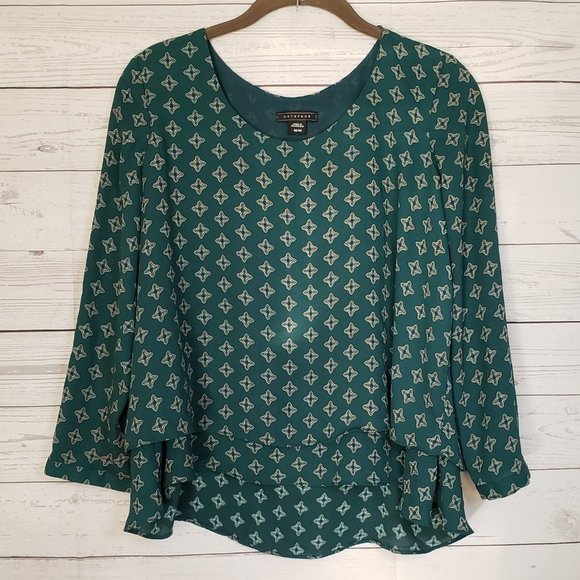 Metaphor Tops - Metaphor Geometric Retro Double Layered Blouse M